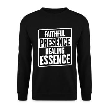 Heilende Essenz Der Treuen Gegenwart, Kaplan - Unisex Pullover - Schwarz - Vorne - Alina (178cm) & Michal (187cm)