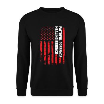 Heilende Essenz Der Treuen Gegenwart, Kaplan - Unisex Pullover - Schwarz - Vorne - Alina (178cm) & Michal (187cm)