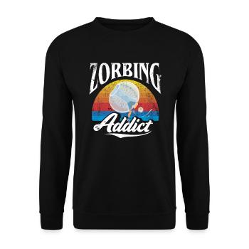 Zorbing Addict, Zorbing - Sweat-shirt Unisexe - noir - Devant - Alina (178cm) & Michal (187cm)