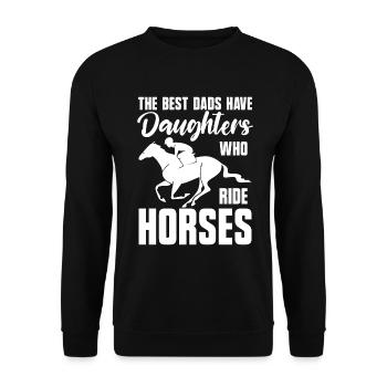 Horse Owner Rider Riding Horse Father - Unisex Sweatshirt - black - Front - Alina (178cm) & Michal (187cm)