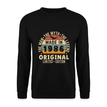 40 Ans 1986 Vintage Rétro Cadeau D'anniversaire - Sweat-shirt Unisexe - noir - Devant - Alina (178cm) & Michal (187cm)