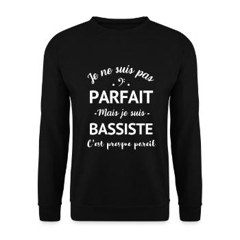 Basse humour bassiste parfait homme - Sweat-shirt Unisexe - noir - Devant - Alina (178cm) & Michal (187cm)