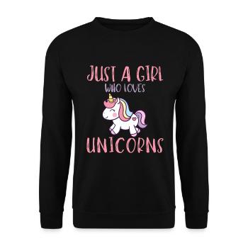 Juste une fille qui aime les licornes - Sweat-shirt Unisexe - noir - Devant - Alina (178cm) & Michal (187cm)