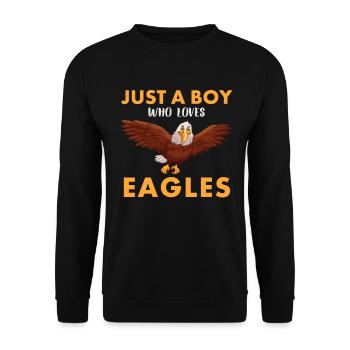 Adler-design Für Jungen - Unisex Pullover - Schwarz - Vorne - Alina (178cm) & Michal (187cm)