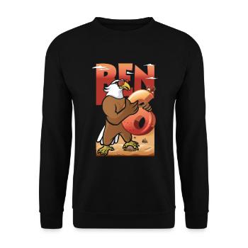Bald eagle design for sixth birthday - Unisex Sweatshirt - black - Front - Alina (178cm) & Michal (187cm)