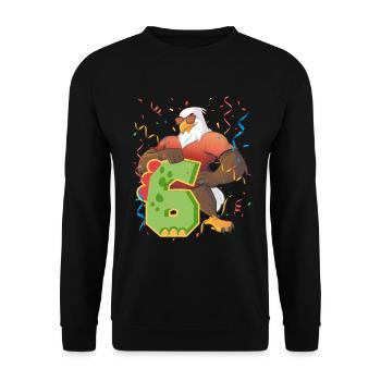 Bald eagle design for sixth birthday - Unisex Sweatshirt - black - Front - Alina (178cm) & Michal (187cm)