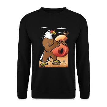 Bald eagle design for sixth birthday - Unisex Sweatshirt - black - Front - Alina (178cm) & Michal (187cm)