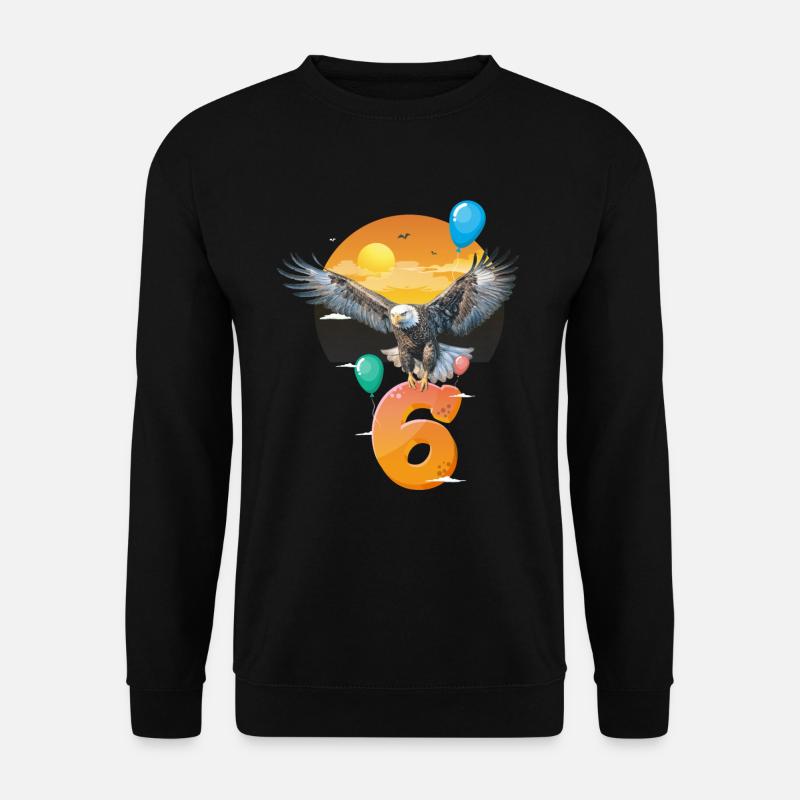 Weißkopfseeadler-design Zum Sechsten Geburtstag - Unisex Pullover - Schwarz