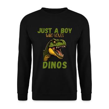 Juste un garçon qui aime les dinos - Sweat-shirt Unisexe - noir - Devant - Alina (178cm) & Michal (187cm)