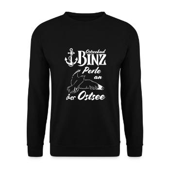 Binz Ostseebad Binz Perle an der Ostsee - Unisex Pullover - Schwarz - Vorne - Alina (178cm) & Michal (187cm)