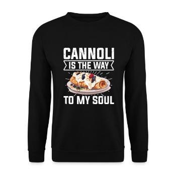 Cannoli Crème Cannellini Doux Sicilien - Sweat-shirt Unisexe - noir - Devant - Alina (178cm) & Michal (187cm)