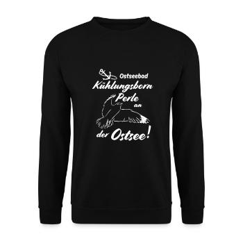 Kühlungsborn Ostseebad und Perle an der Ostsee - Unisex Pullover - Schwarz - Vorne - Alina (178cm) & Michal (187cm)