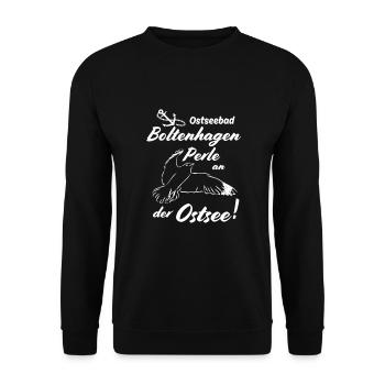 Boltenhagen Ostseebad und Perle an der Ostsee - Unisex Pullover - Schwarz - Vorne - Alina (178cm) & Michal (187cm)