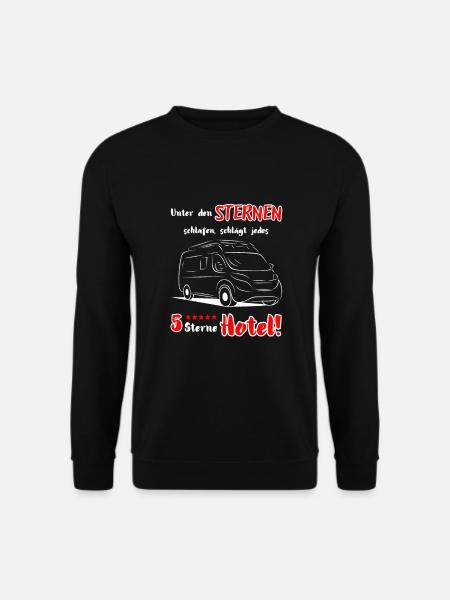 Camping Kastenwagen Wohnmobil Spruch + Motiv - Unisex Pullover - Schwarz