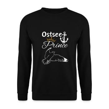 Prince de la mer Baltique-Ancre Prince de la mer Baltique et mouette - Sweat-shirt Unisexe - noir - Devant - Alina (178cm) & Michal (187cm)
