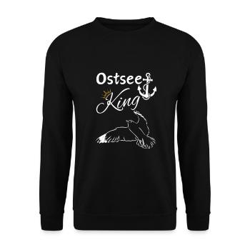 Baltic Sea King-Baltic Sea King Anchor and Seagull - Unisex Sweatshirt - black - Front - Alina (178cm) & Michal (187cm)