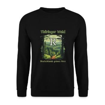 Thuringe-Le cœur vert de l’Allemagne-Rennsteig - Sweat-shirt Unisexe - noir - Devant - Alina (178cm) & Michal (187cm)