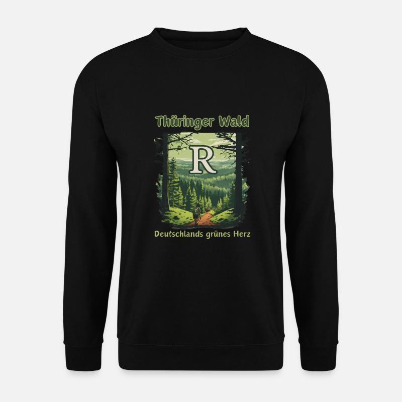 Thüringen-Deutschlands grünes Herz-Rennsteig - Unisex Pullover - Schwarz