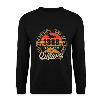 40 Ans 1986 Vintage Rétro Cadeau D'anniversaire - Sweat-shirt Unisexe - noir - Devant - Alina (178cm) & Michal (187cm)