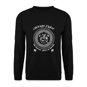Les Vikings se battent pour l’honneur, la gloire et la famille - Sweat-shirt Unisexe - noir - Devant - Alina (178cm) & Michal (187cm)