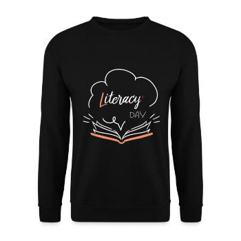 Journée de l’alphabétisation - Sweat-shirt Unisexe - noir - Devant - Alina (178cm) & Michal (187cm)