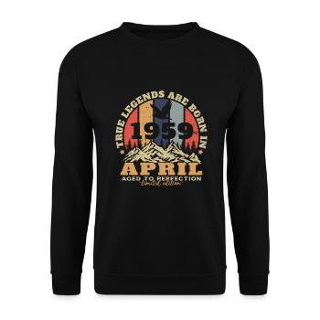 Avril 1959 Vintage cadeau d'anniversaire - Sweat-shirt Unisexe - noir - Devant - Alina (178cm) & Michal (187cm)