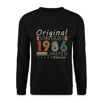 40 Ans 1986 Vintage Rétro Cadeau D'anniversaire - Sweat-shirt Unisexe - noir - Devant - Alina (178cm) & Michal (187cm)