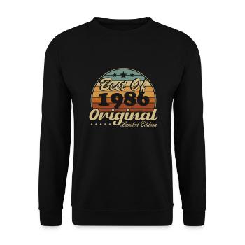 40 Ans 1986 Vintage Rétro Cadeau D'anniversaire - Sweat-shirt Unisexe - noir - Devant - Alina (178cm) & Michal (187cm)