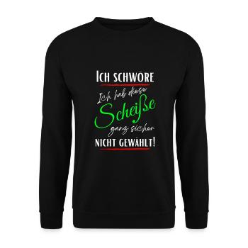 Je jure que je n’ai pas choisi cette merde ! - Sweat-shirt Unisexe - noir - Devant - Alina (178cm) & Michal (187cm)