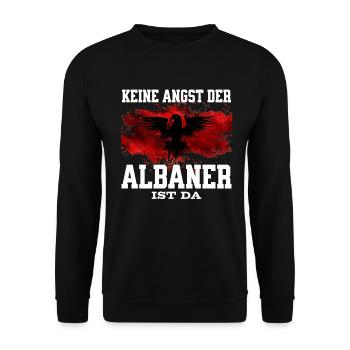 Keine Angst der Albaner ist da - Unisex Pullover - Schwarz - Vorne - Alina (178cm) & Michal (187cm)