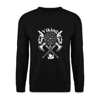 VIKING-Viking SYMBOLES-RUNES VIKINGS - Sweat-shirt Unisexe - noir - Devant - Alina (178cm) & Michal (187cm)