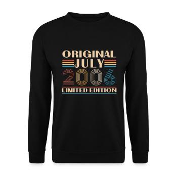 2006 Juli Vinatge Retro Geburtstagsgeschenk - Unisex Pullover - Schwarz - Vorne - Alina (178cm) & Michal (187cm)