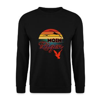 Moin Rügen avec mouette dans le style rétro île de Rügen - Sweat-shirt Unisexe - noir - Devant - Alina (178cm) & Michal (187cm)