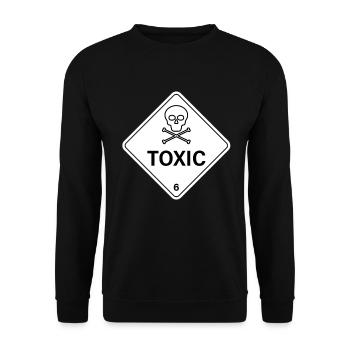 Attention Toxique ! Tête de mort - Sweat-shirt Unisexe - noir - Devant - Alina (178cm) & Michal (187cm)