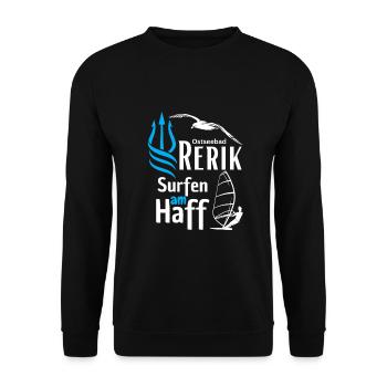 Rerik surfing at the lagoon-Baltic Sea resort Rerik-Salzhaff - Unisex Sweatshirt - black - Front - Alina (178cm) & Michal (187cm)