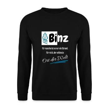 Binz für mich der schönste Ort der Welt- Rügen - Unisex Pullover - Schwarz - Vorne - Alina (178cm) & Michal (187cm)