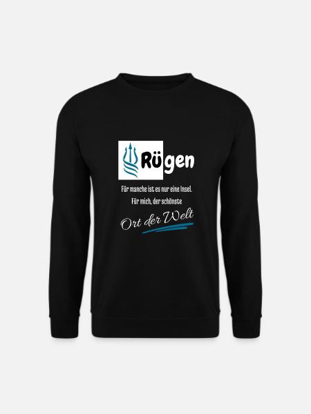 Rügen für mich der schönste Ort der Welt-Insel - Unisex Pullover - Schwarz