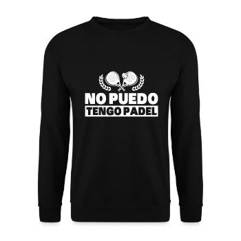 Ich kann nicht, ich habe Padel Tennis Padel Spieler - Unisex Pullover - Schwarz - Vorne - Alina (178cm) & Michal (187cm)