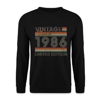 40 Ans 1986 Vintage Rétro Cadeau D'anniversaire - Sweat-shirt Unisexe - noir - Devant - Alina (178cm) & Michal (187cm)