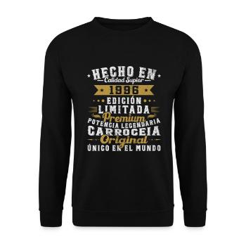 Hergestellt im Jahr 1996 Vintage Geburtstagsgeschenk - Unisex Pullover - Schwarz - Vorne - Alina (178cm) & Michal (187cm)