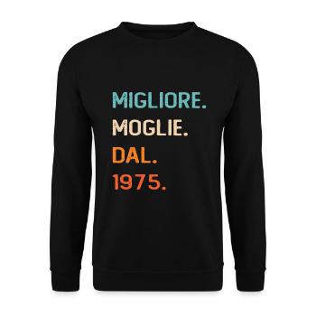 Wife since 1975 - Unisex Sweatshirt - black - Front - Alina (178cm) & Michal (187cm)