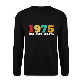 1975 Vintage Rétro Anniversaire - Sweat-shirt Unisexe - noir - Devant - Alina (178cm) & Michal (187cm)