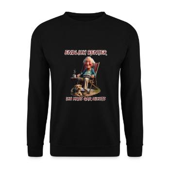 Endlich Rentner-Ich muss gar nichts - Unisex Pullover - Schwarz - Vorne - Alina (178cm) & Michal (187cm)