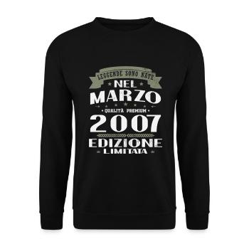 Mars 2007 Vintage Cadeau d’anniversaire - Sweat-shirt Unisexe - noir - Devant - Alina (178cm) & Michal (187cm)