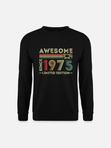 1975 Vintage Retro Cadeau D’anniversaire - Sweat-shirt Unisexe - noir