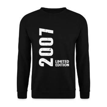 18 Jahre 2007 Geburtstagsgeschenk - Unisex Pullover - Schwarz - Vorne - Alina (178cm) & Michal (187cm)