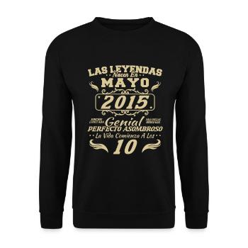 May 2015 Vintage Birthday Gift - Unisex Sweatshirt - black - Front - Alina (178cm) & Michal (187cm)