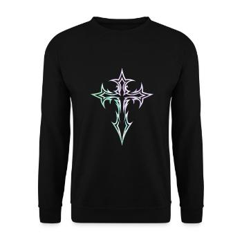 Goth Cross Y2K Emo Cross Gothic Aesthetic - Unisex Sweatshirt - black - Front - Alina (178cm) & Michal (187cm)
