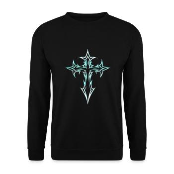 Goth Cross Y2K Emo Cross Gothic Aesthetic - Unisex Sweatshirt - black - Front - Alina (178cm) & Michal (187cm)