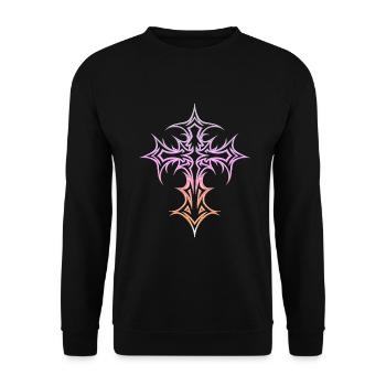 Croix gothique Y2K Emo Croix Gothique Esthétique Tribal - Sweat-shirt Unisexe - noir - Devant - Alina (178cm) & Michal (187cm)